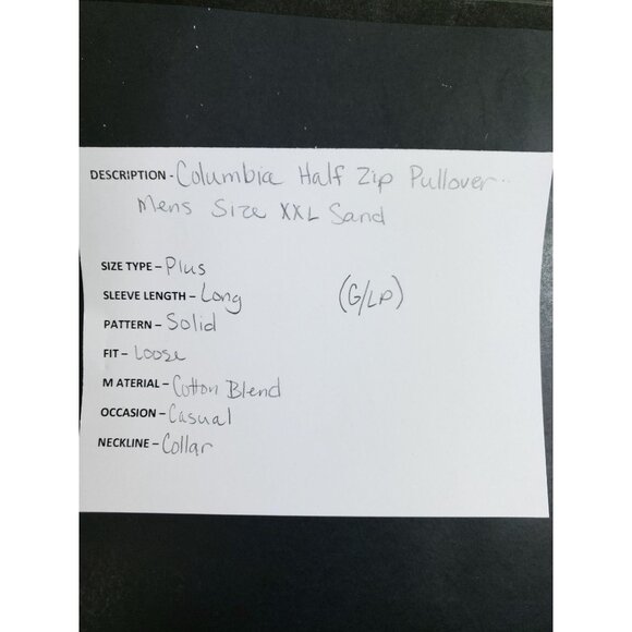 Columbia Half Zip Pullover Men's Size XXL Sand - Picture 8 of 8